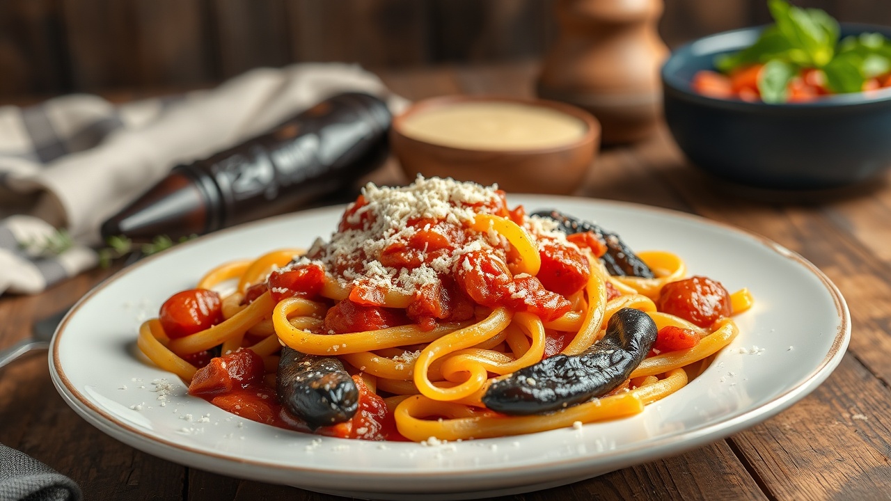 Bucatini Černobyl alla Norma Deviata